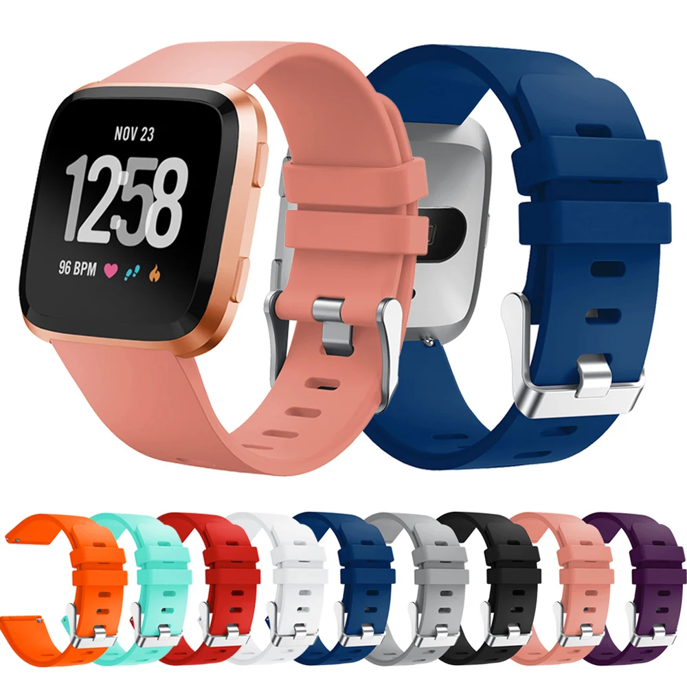 Силиконовые наручные Смарт-часы Браслет для Fitbit Versa ремешок часы Reverse Пряжка Замена для Fitbit Versa Lite ремешок