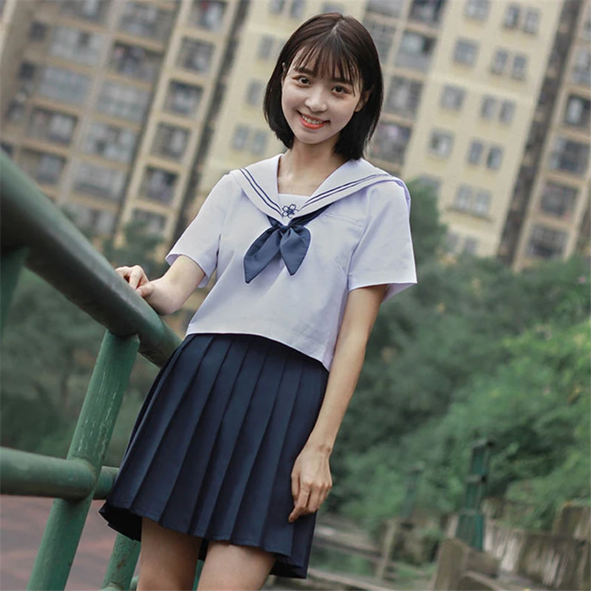 

School Uniform for Girls Japanese Style Anime Cosplay Sailor Suit JK Academy Navy Students Kawaii Graduation Prop School Skirt