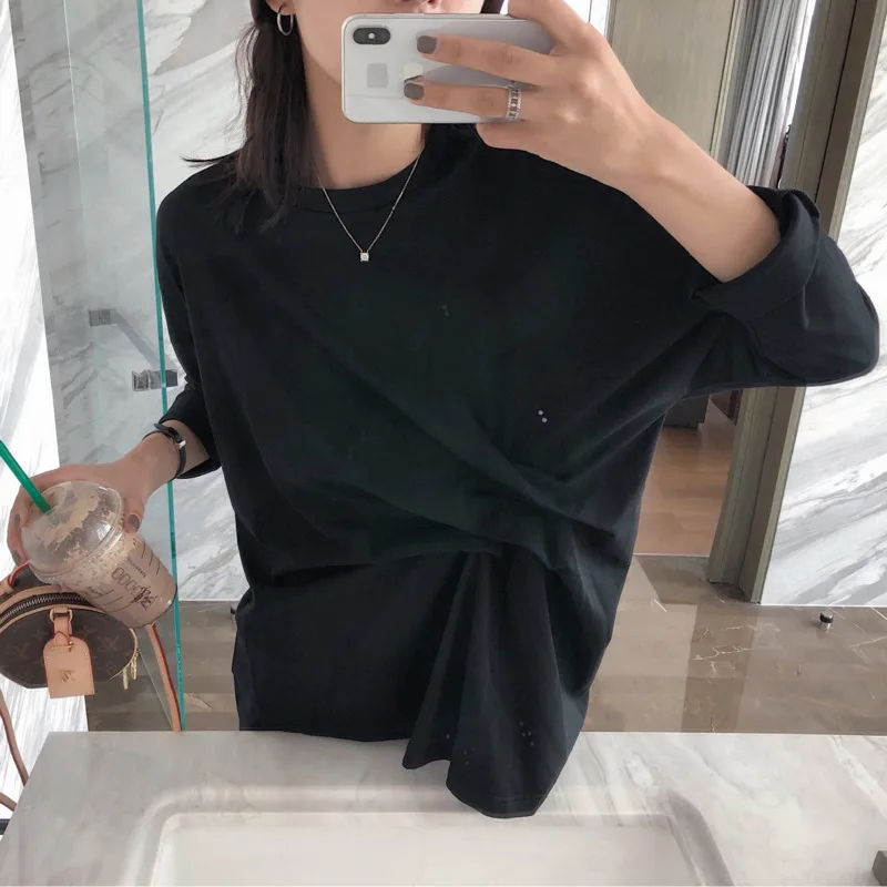 DEAT 2020 Осенняя новая плиссированная футболка с длинными рукавами Минималистичная