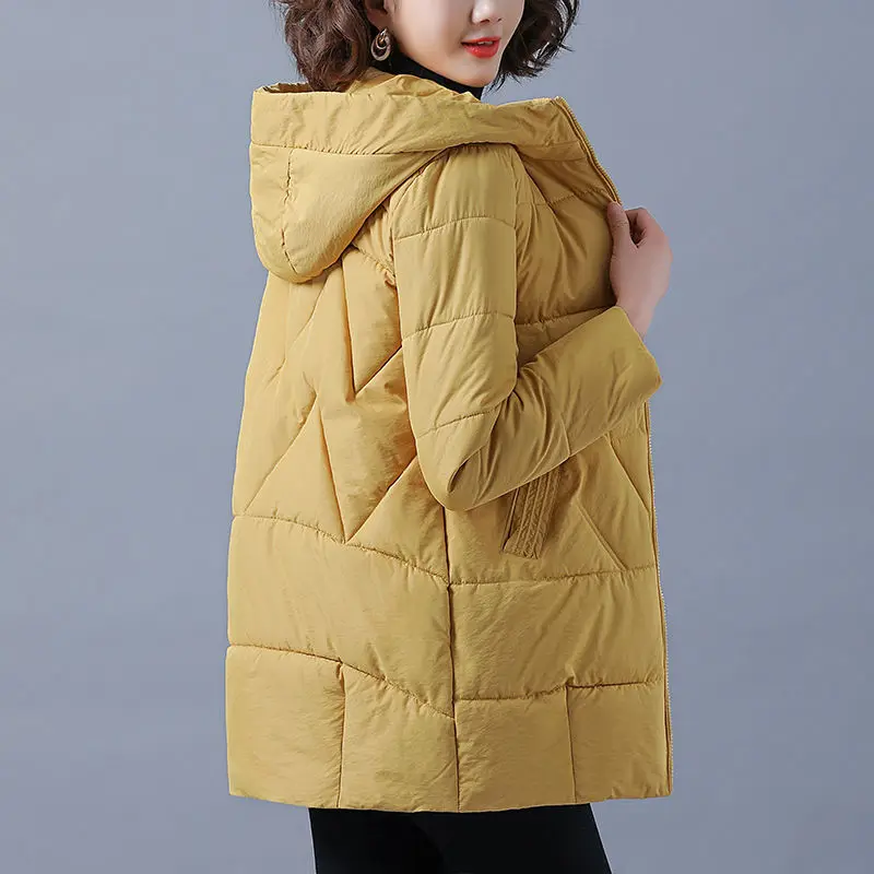 WYWMY Women's Cotton Down Jacket Korean Casual Loose Thicken Cotton Jacket Female 2021 Autumn Winter Padded Oversized Warm Coat