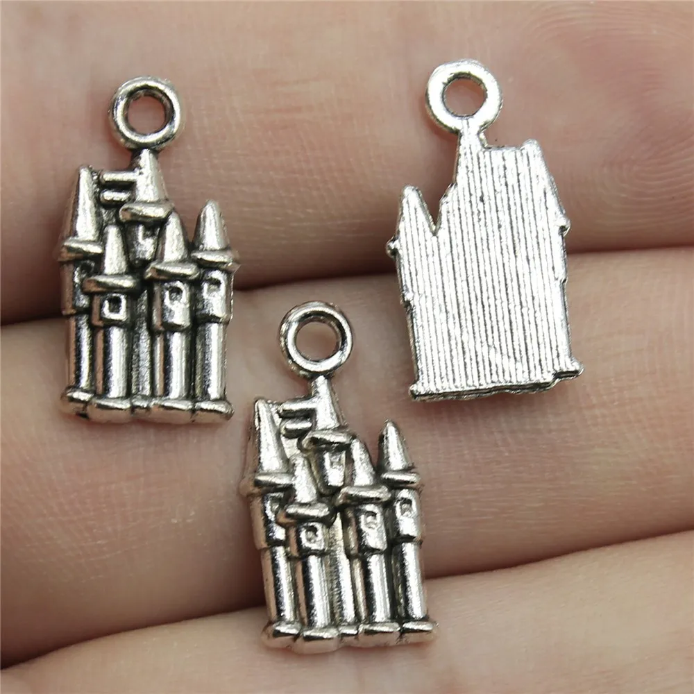 

WYSIWYG 20pcs Charms Castle Chapel Cathedral 19x10mm Tibetan Silver Color Pendants Fashion Jewelry Making Findings DIY Handmade