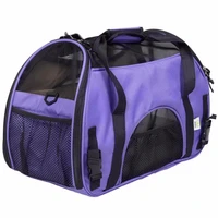 portable dog bag for small dogs folding mesh breathable pet carrier bag carry for dogs cats inner fleece pad zipped doors