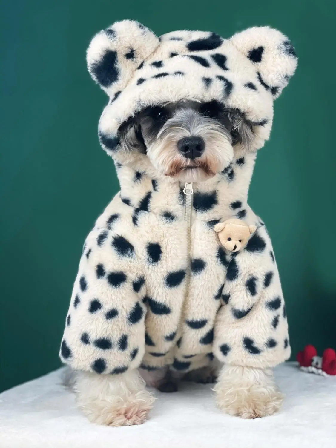 

Pet Winter Clothing Windproof Furry Pet Jacket Spotted Clothes For Cat Small Dog Schnauzer Chihuahua Akita Pug Thick Clothes