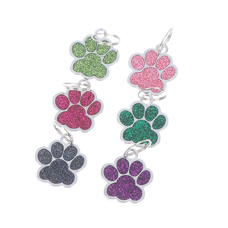 

10 Colors Nameplate Anti-lost Pendant Metal Keyring Personalized Engraving Pet Cat Name Tags Dog ID Tag Collar Keyring
