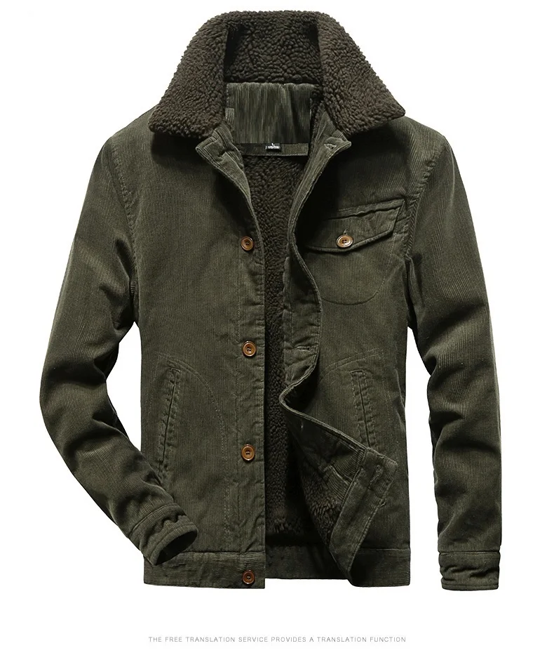 Мужская Вельветовая куртка с длинным рукавом отложным воротником|Мужские