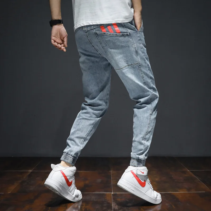 Fashion Streetwear Men Jeans Large Size M-7XL Printed Designer Denim Cargo Pants Slack Bottom Joggers Hip Hop | Мужская одежда