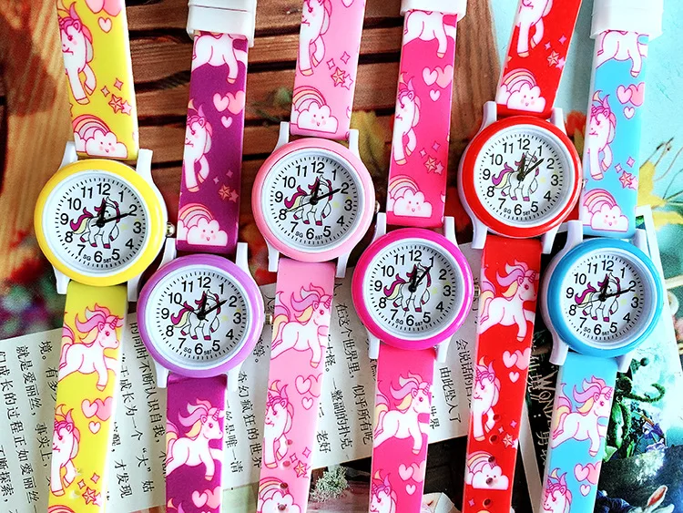 Маленькие звери Силиконовые печати Детские Кварцевые часы для девочек учеников досуг наручные часы