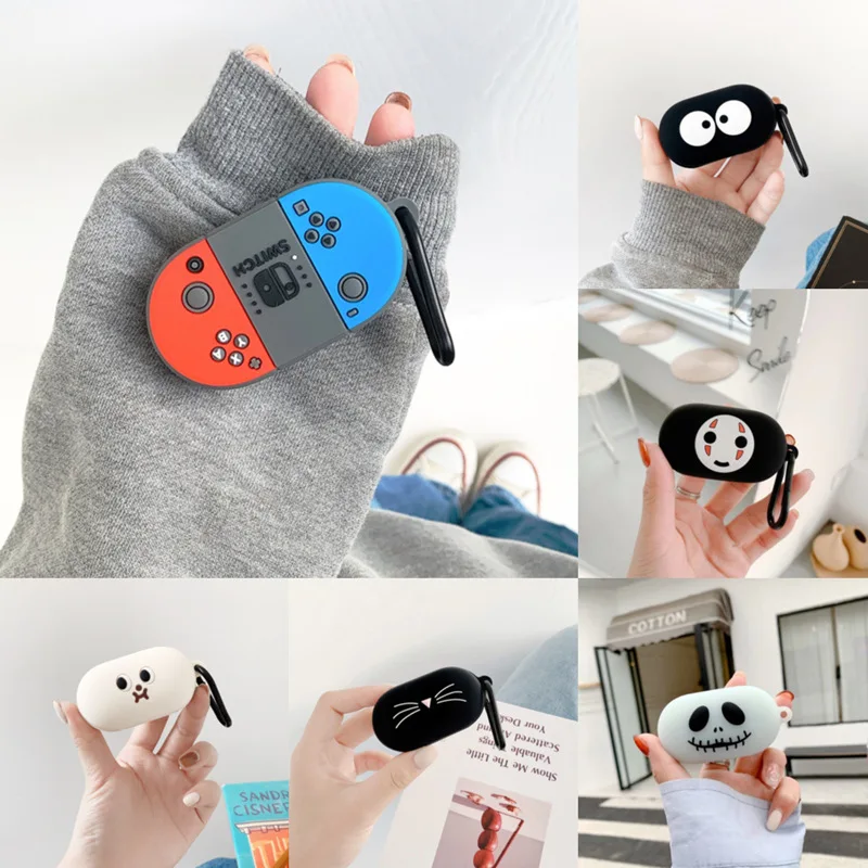 For Galaxy Buds Plus Case Cute Cartoon Silicone Soft Shell With Hook For Galaxy Buds Case headphone accessories cover