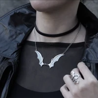 gothic silver plated bat wings chocker necklace vampire bat pendant necklace choker bat jewelry gift women girls goth