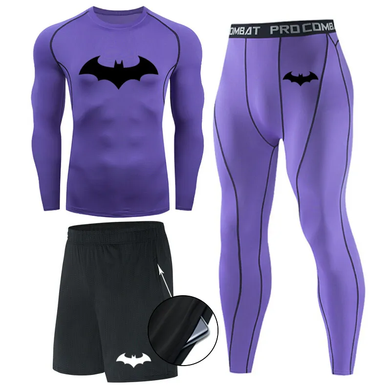 

MMA Men's Compression Sportswear Suit Gym leggings Training Suit long-Sleeved Sports Men's Running Sports Guard Board Sportswear