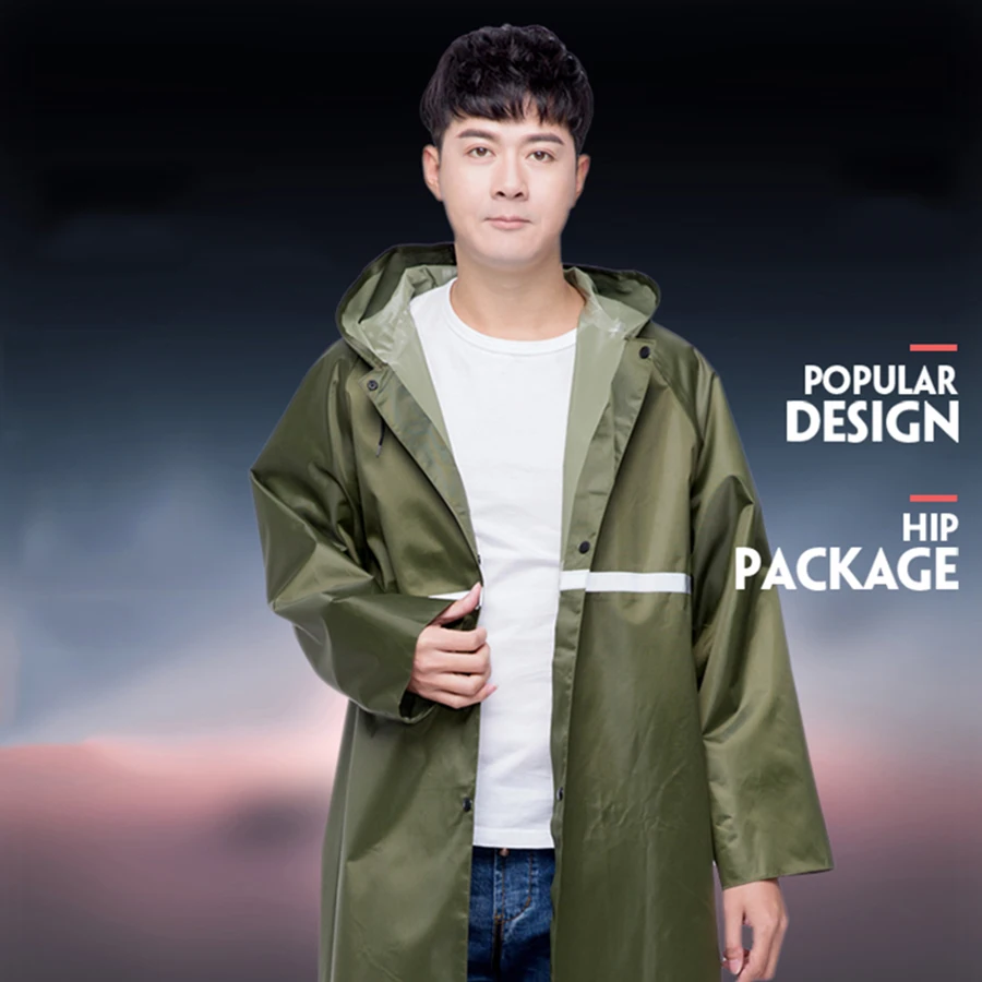 ПВХ дождевик для женщин длинное водонепроницаемое пончо на открытом воздухе