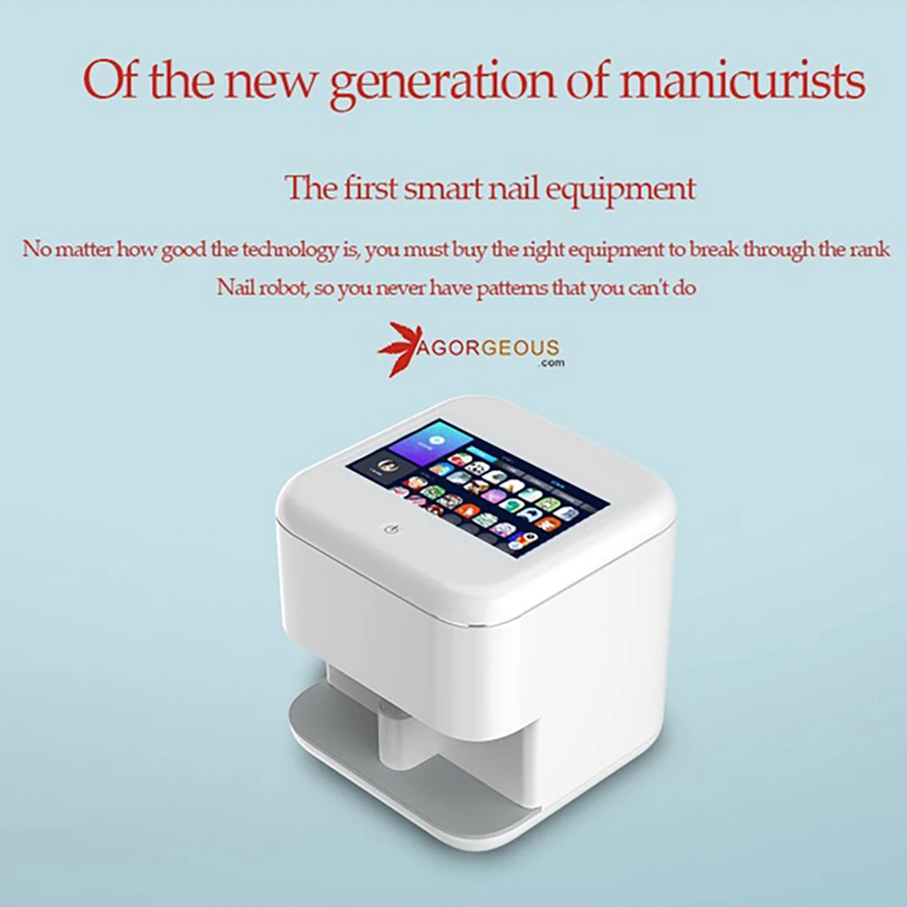 

Multi Function 3D Touch Screen Nail Machine Digital Art Polish Printer AI Intelligent Identification Accurate Coloring 110-240V