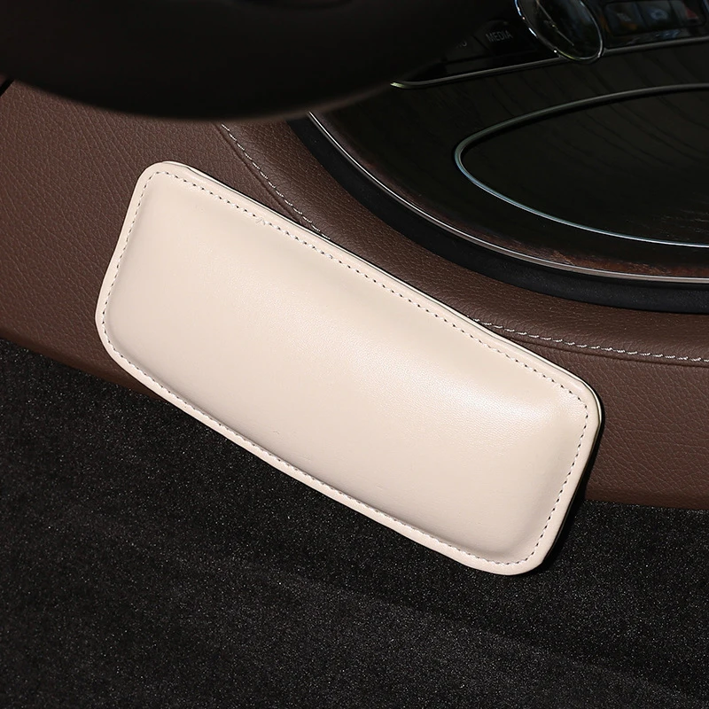 

1pcs Black Car Knee Cushion Leather Knee Pad For Car Interior Pillow Comfortable Memory Foam Universal To Car Truck