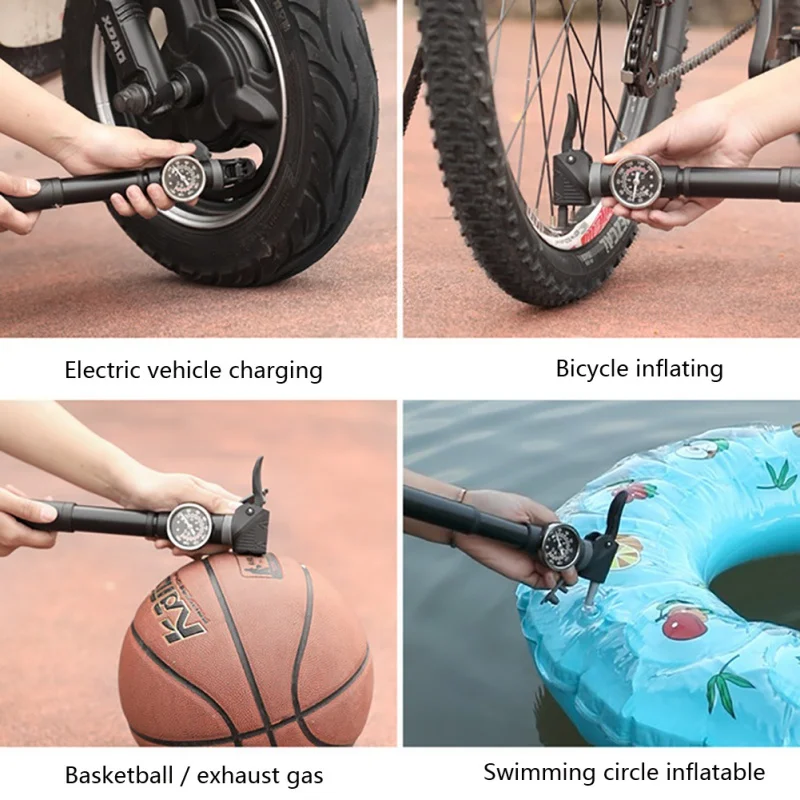 

Ultralight Portable MTB Bike Air Pump With Pressure Gauge Waterproof Durable Anti-rust Bicycle Tire Inflator Hand Pump Hot