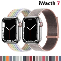 nylon loop strap for apple watch band 45mm 41mm 40mm 44mm 38mm 42mm watchband bracelet belt correa iwatch band series 4 5 6 se 7
