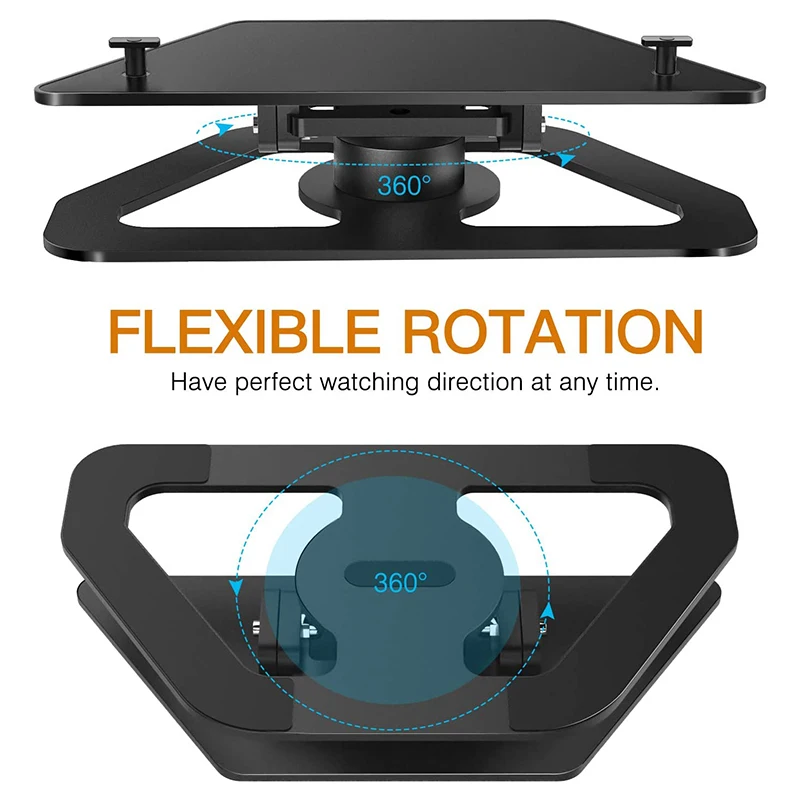 

Aluminum Stand for Echo Show 2Nd Horizontal 360 Rotation Tilt Stand with Precision Bearing Black