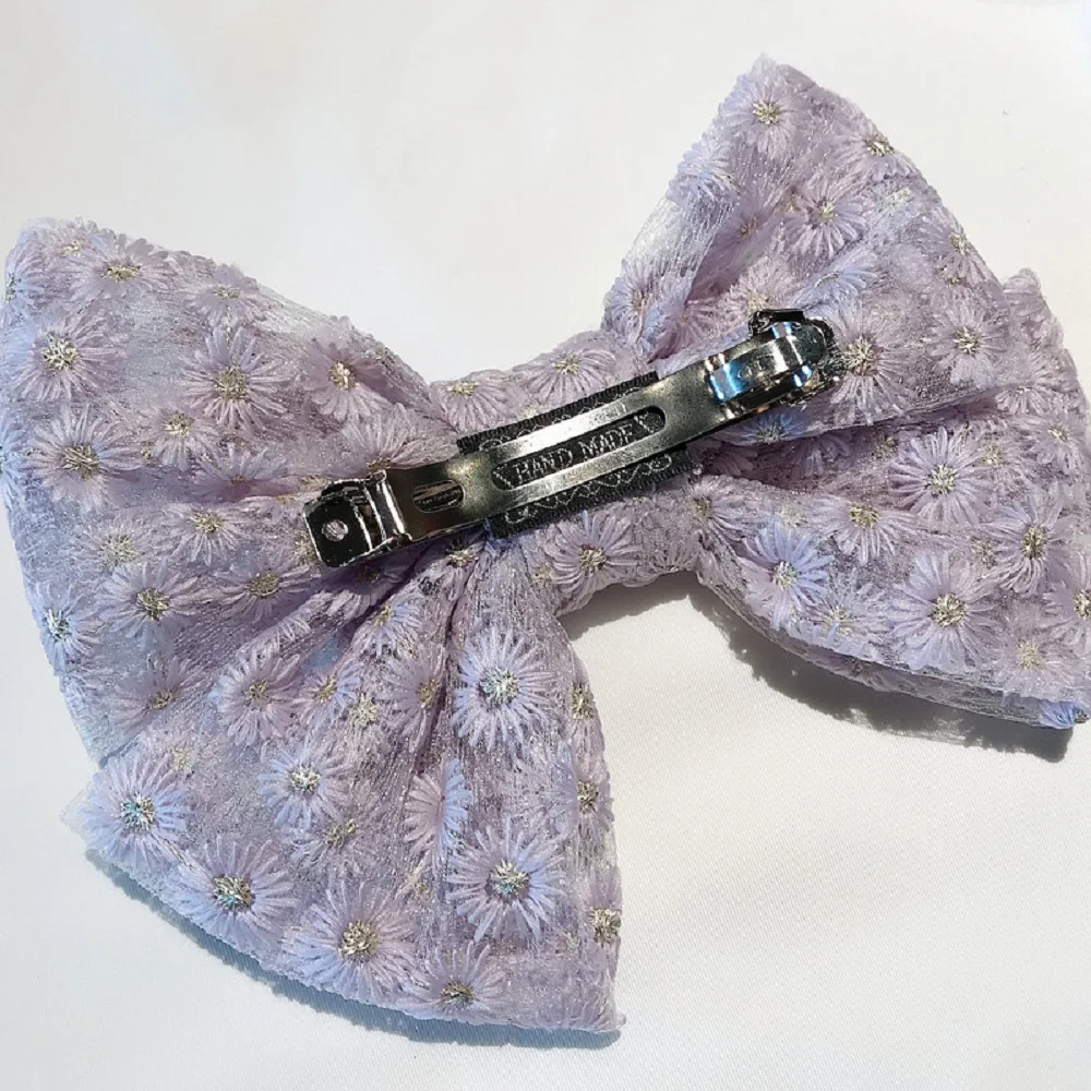 

New Fashion Women Hair Clip Wide Side Bow Knot Barrette Adult Small Daisies Lace Flower Hairpins Elegant Hair Accessories