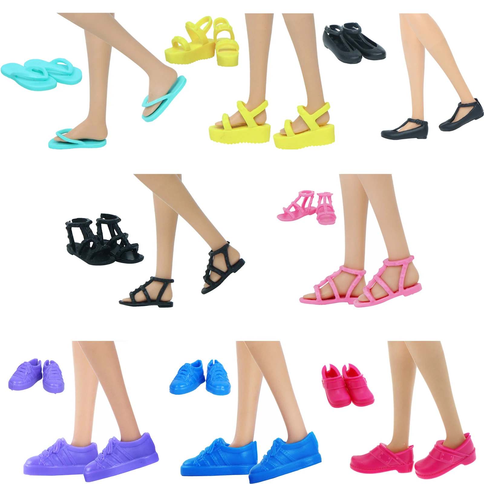 Высококачественная кукольная обувь смешанного стиля на высоком каблуке плоской