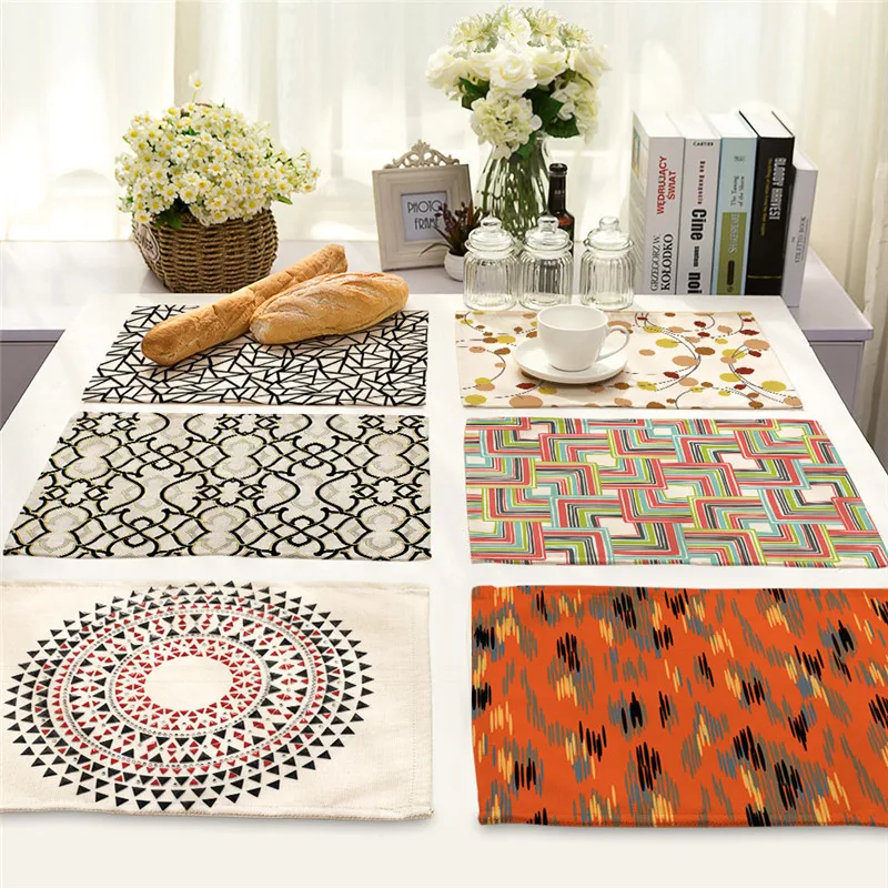 1 шт. Ocean геометрический Мрамор шаблон Настольный коврик Салфетка под тарелку с