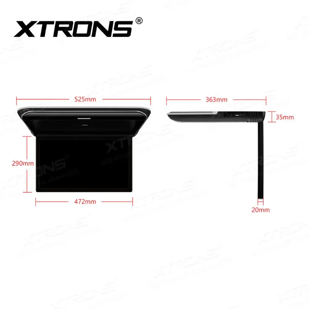 Ультратонкий динамик XTRONS цифровой TFT-экран 19 5 дюйма с креплением на крышу