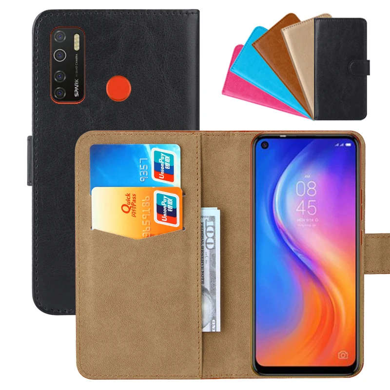 

Luxury Wallet Case For Tecno Spark 5 Pro PU Leather Retro Flip Cover Magnetic Fashion Cases Strap