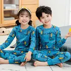 Осенне-зимняя одежда для маленьких девочек, пижамные комплекты, пижамы для детей, одежда для сна для мальчиков, хлопковая одежда для сна, Детская домашняя одежда 4, 6, 8, 10, 12 лет