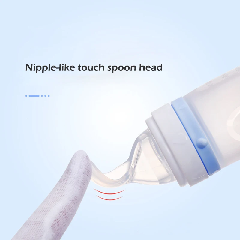 Детская посуда ложка из рисовых хлопьев силиконовая детская с двойной головкой