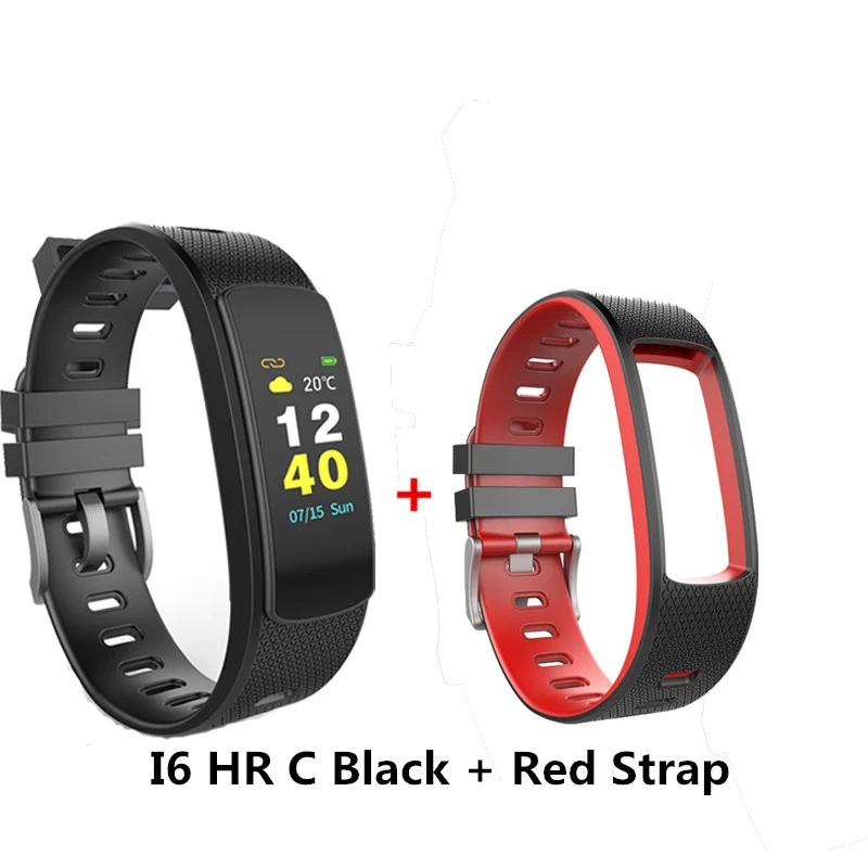 IWOWNFit I6 HR C с цветным экраном монитор сердечного ритма умный браслет с фитнес-трекером спортивный умный Браслет - Цвет: add red strap