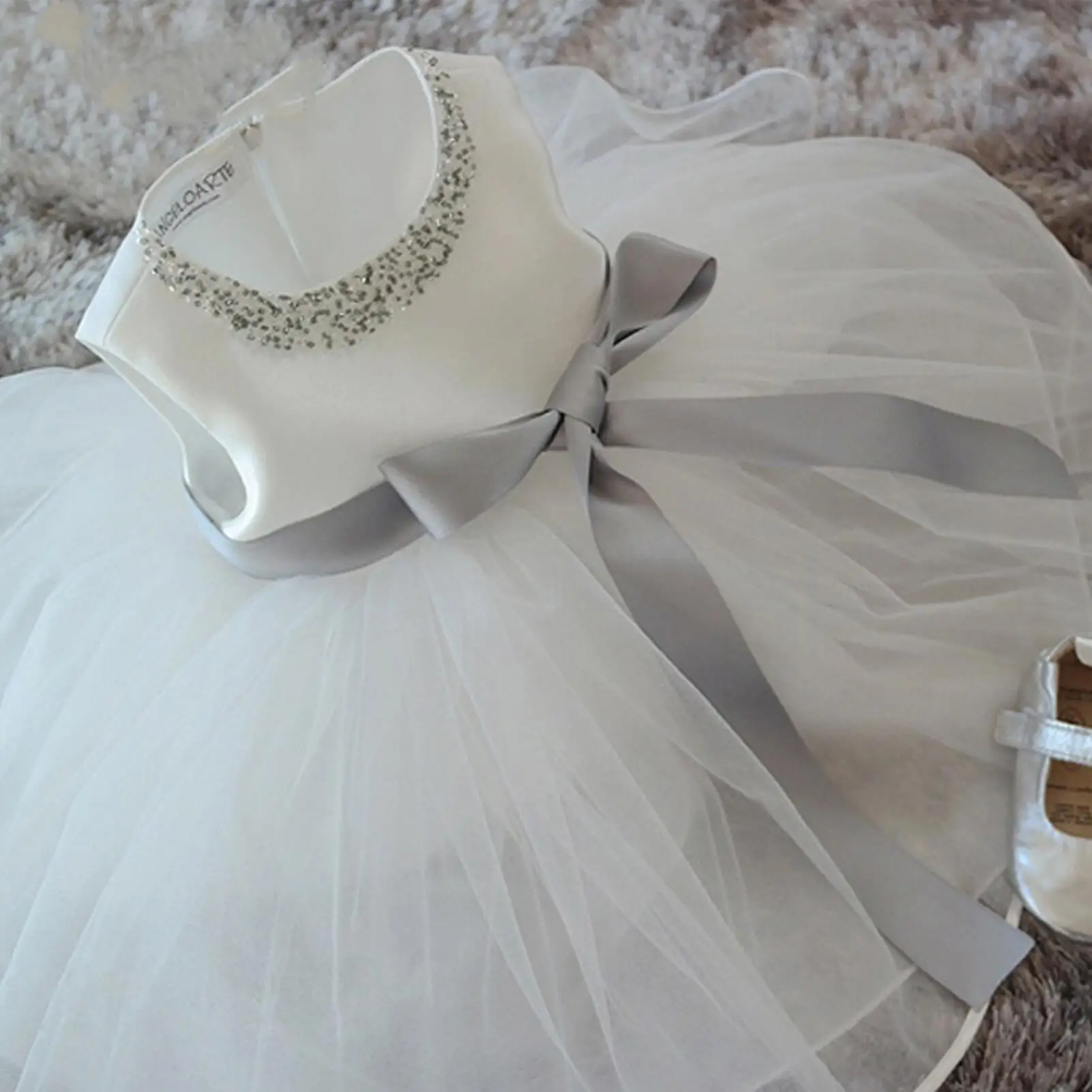 

Nicoevaropa Baby Girl Newborn Dress Toddler Christening Gown White Tutu Dresses For Girls Birthday Infant Ceremonies Clothes
