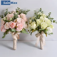 sain max wedding bouquet bride hold flowers rose party wedding photography artificial flower