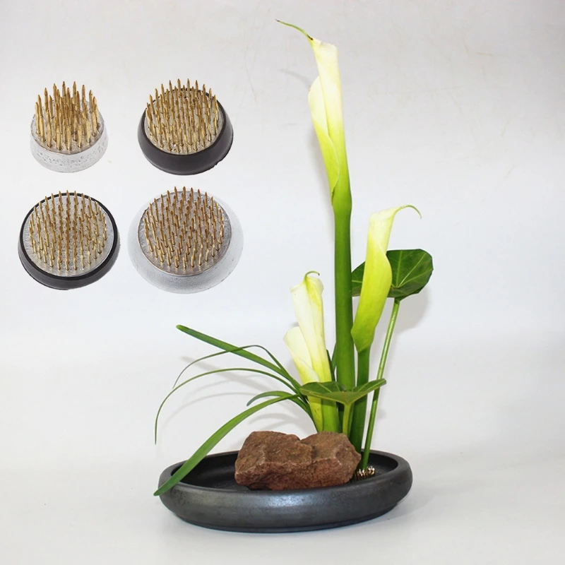 Японская Цветочная лягушка Ikebana Kenzan для цветочных композиций латунная