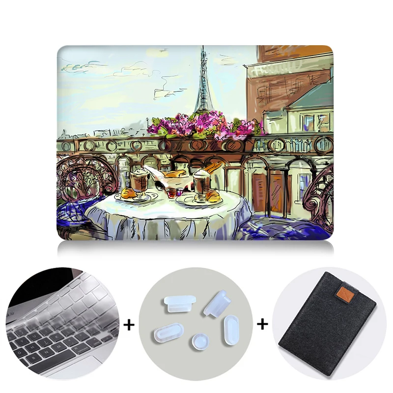 MB08 Чехол MTT с Эйфелевой башней для Macbook Air Pro retina 11 12 13 15, ручная роспись, чехол для Mac book, 13,3 дюймов, сенсорная панель, чехол для ноутбука - Цвет: MB08