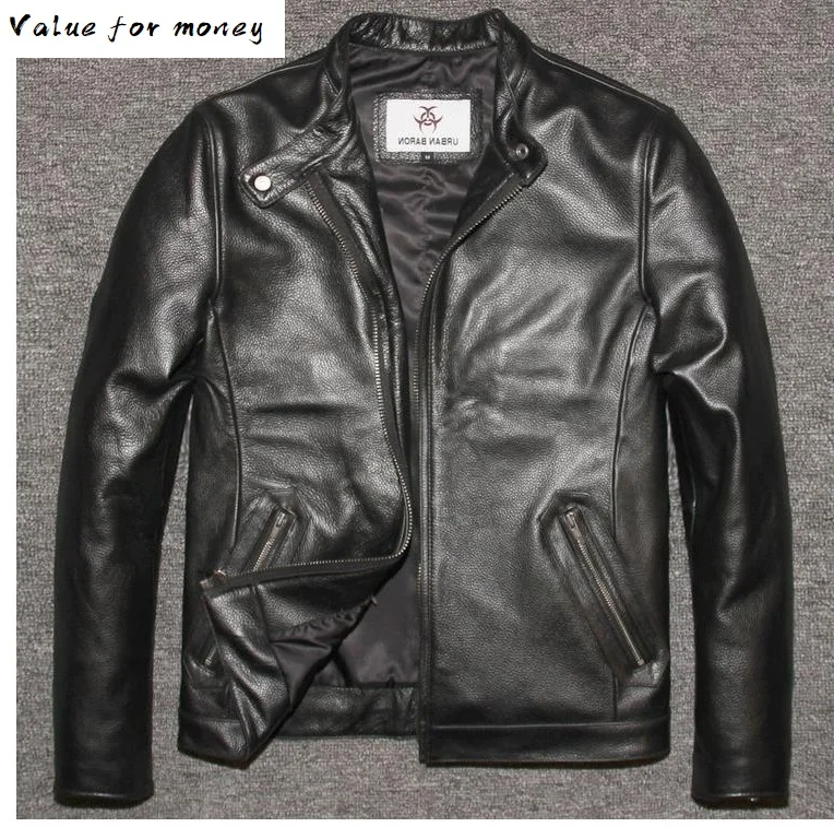 

Free new shipping. winter warm clothing men cow leather Jackets,men's genuine Leather biker jacket.motorcycle