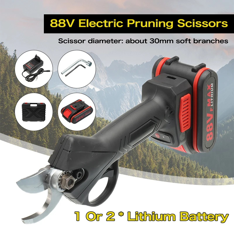 

Электрический садовый секатор 88 в, беспроводной инструмент, регулируемый Электрический секатор, резак для ветвей из лития, прививочный инструмент, садовые ножницы