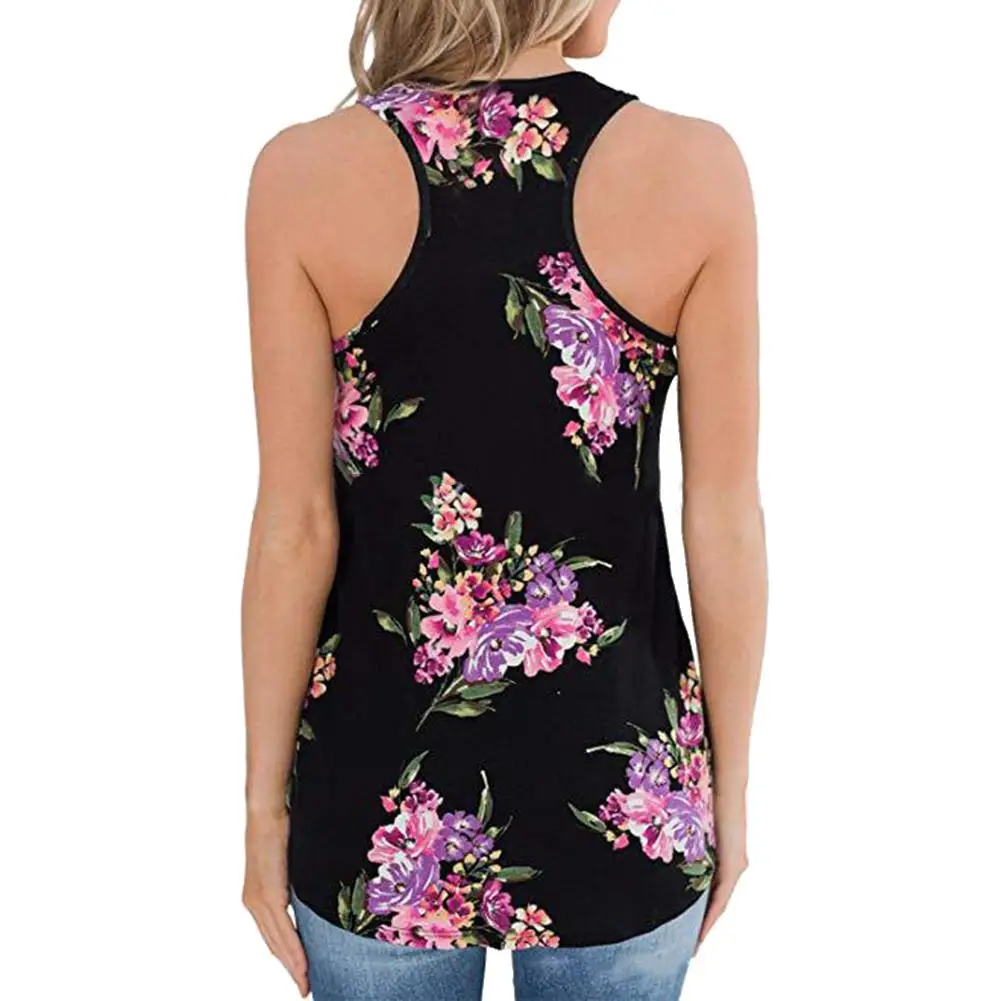 

75% HOT SALES!!! Summer Beach Casual Women Loose Sleeveless U Neck Tank Top Floral Print Vest