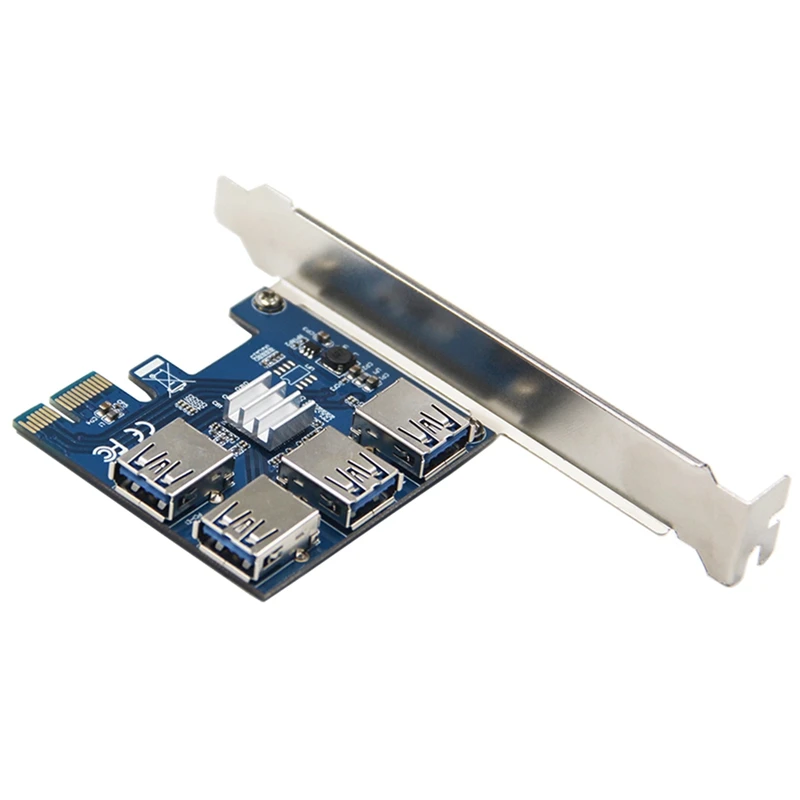 PCI E адаптер 1 к 4 X1 X16 карта расширения USB 3 0 концентратор для майнинга биткоинов