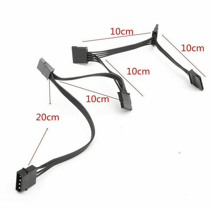 4Pin IDE/SATA до 5 Порты и разъёмы Питание кабель Molex нескольких SATA 18AWG провод шнур