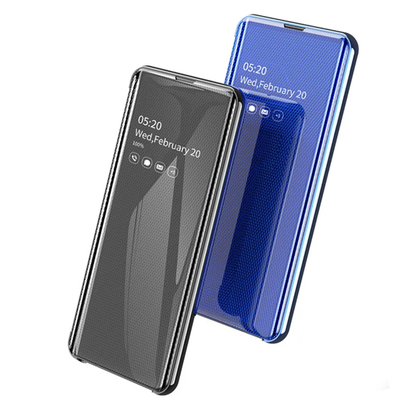 Металлическое покрытие зеркало прозрачный флип кейс чехол для samsung galaxy S7edge S8 S9