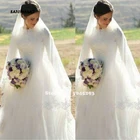 Женское свадебное платье It's yiiya, мусульманское атласное платье до пола с круглым вырезом и длинными рукавами, расшитое аппликацией, Индия, 2020