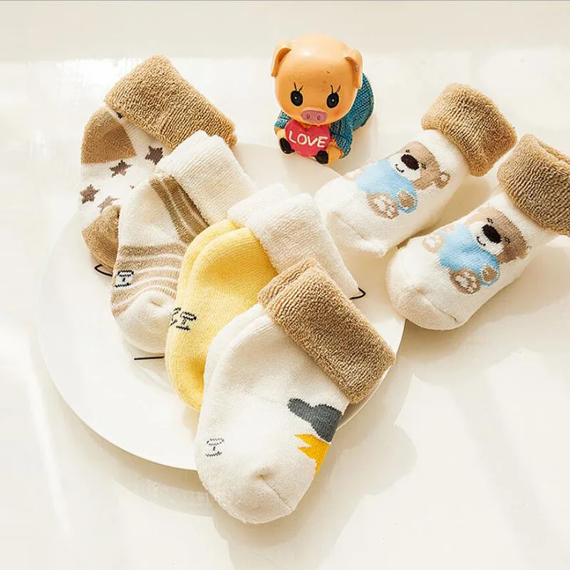 5 pairs /3 Pairs Baby Warm Winter Girl 0-24 Boy for Socks Birthday Gift Infant Newborns Baby Socks Socks Months Socks