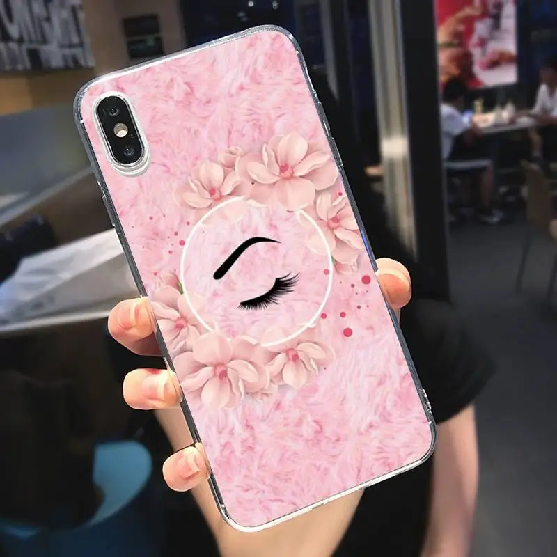 

Eyelash Makeup Lip sexy girl Phone Case Transparent soft For iphone 5 5s 5c se 6 6s 7 8 11 12 plus mini x xs xr pro max