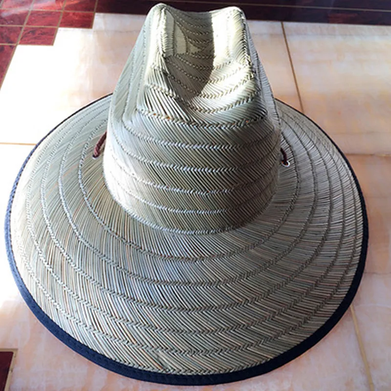 Шляпа соломенная для защиты от солнца полностью ручной работы дышащая пляжная