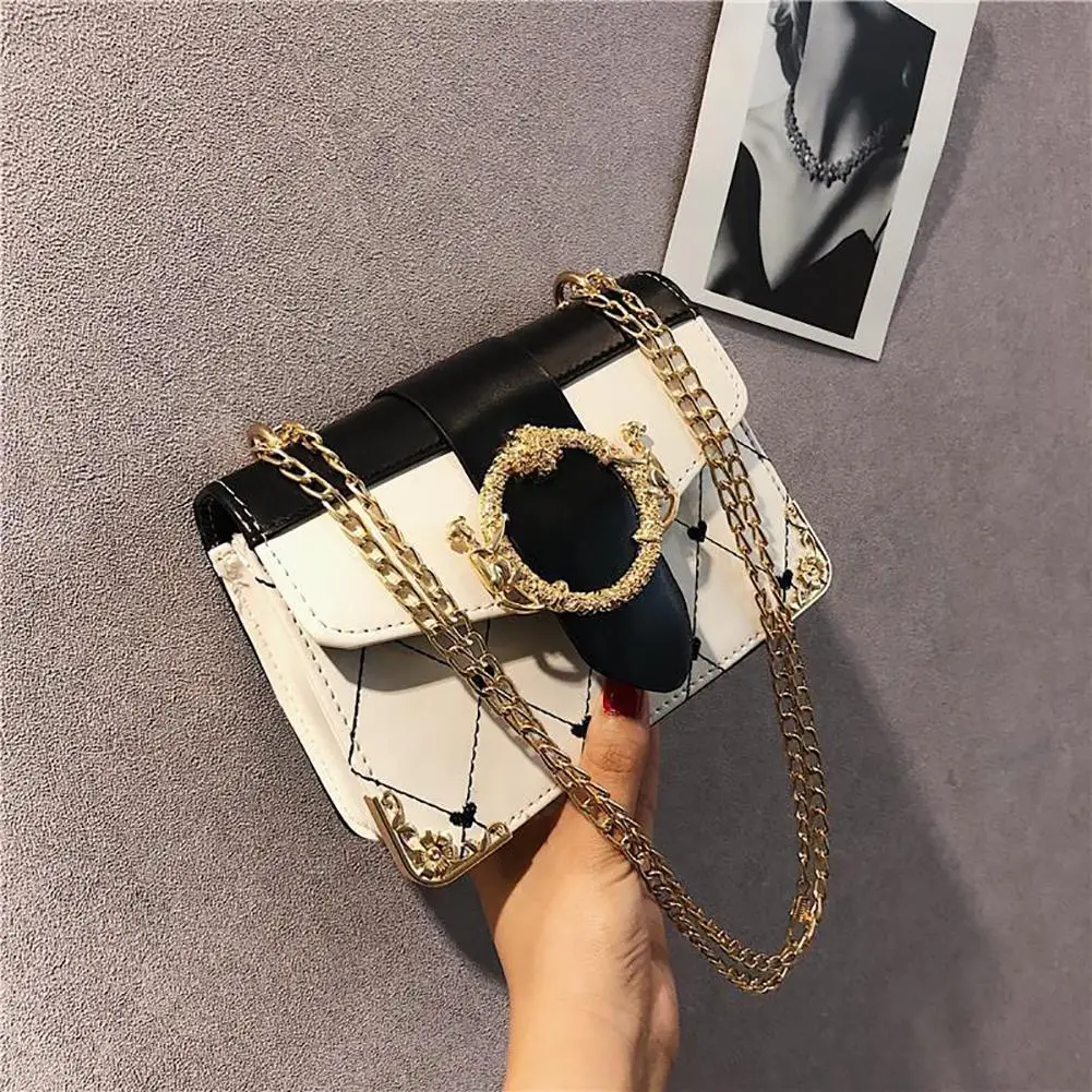 PinShang Women Metal Lock Embroidery Line Cross-Body Single Shoulder Square Bag | Багаж и сумки