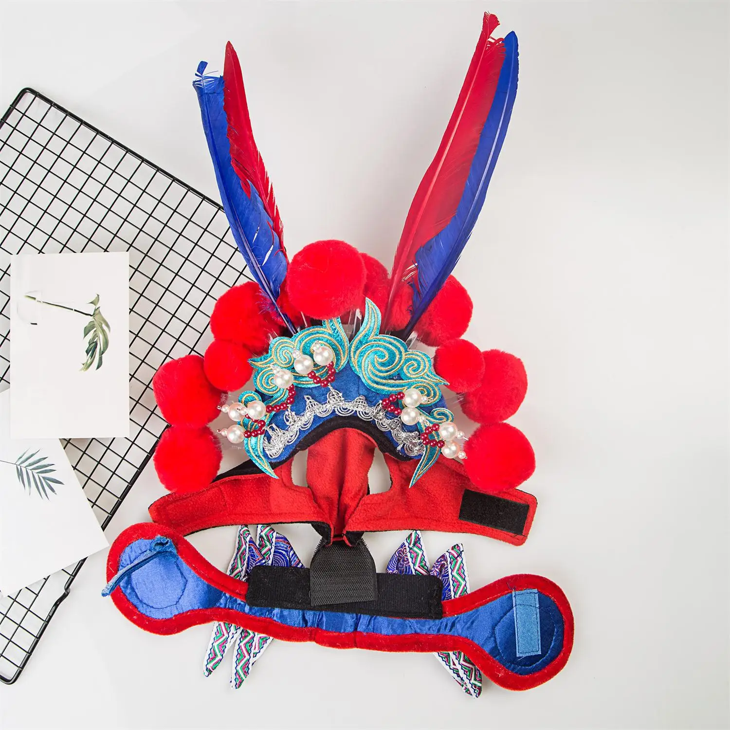 Шляпа Пекинская опера дизайнерский головной убор для домашних питомцев кошек