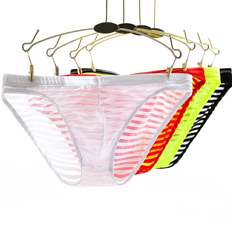 Ice Silk Mens Briefs Transparent Panties Intimates Sexy Men Nylon Summer Super Thin Underwear Bulge |