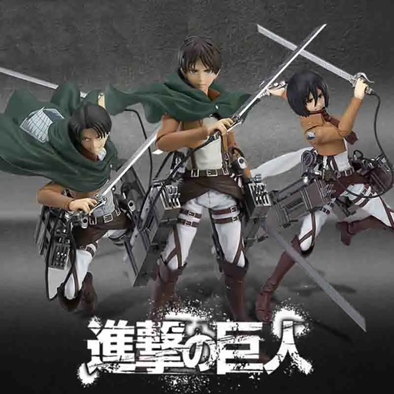 Аниме Атака Титанов Eren Mikasa Ackerman Levi/Rivaille Figma ПВХ фигурка модель игрушки|Игровые