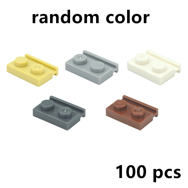 

Assembles Particles 100pcs 32028 Modified 1x2 with Door Rail DIY Special Groove Building Blocks Educational Bricks Kids Toys