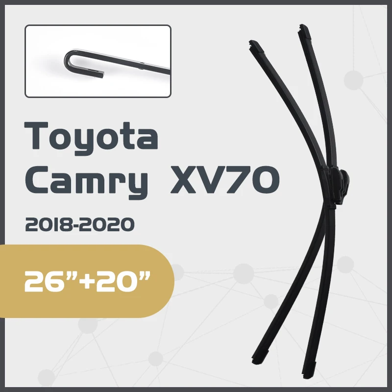 

Double Sided Rubber Windscreen Wiper Front Wiper Blades For Toyota Camry XV70 2018-2020 26"+20"
