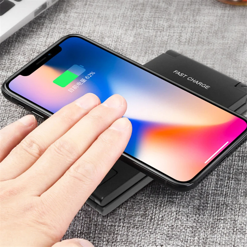 Настольная подставка складное Беспроводное зарядное устройство для iPhone X XR Xs Max 10W