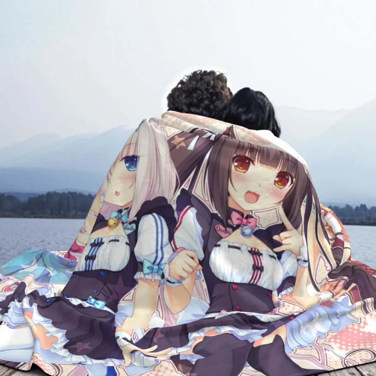 Nekopara Chocola ванильное вязаное одеяло s аниме кавайное гибридное пушистое покрывало